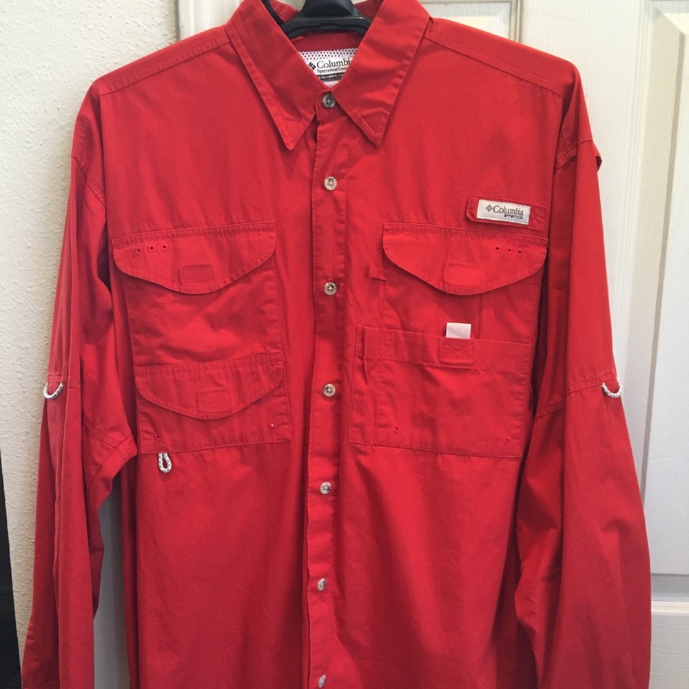 Columbia PFG long sleeve Red M